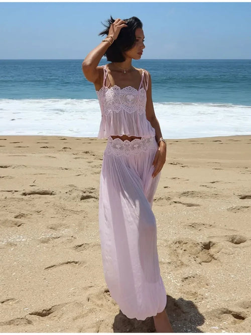 Elegant Lace Long Pant Set